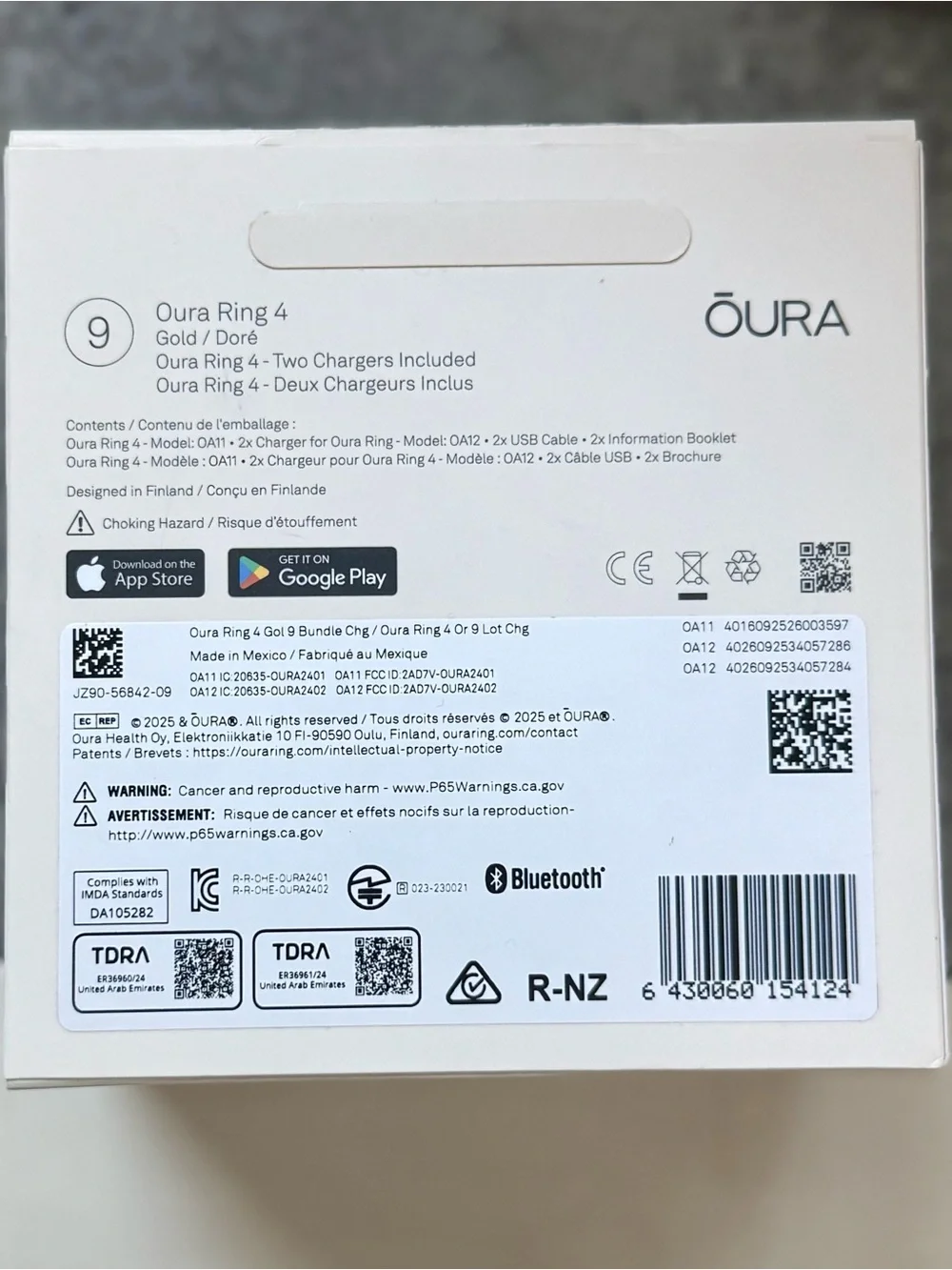 Oura Ring Gen 4 – Gold – Size 9